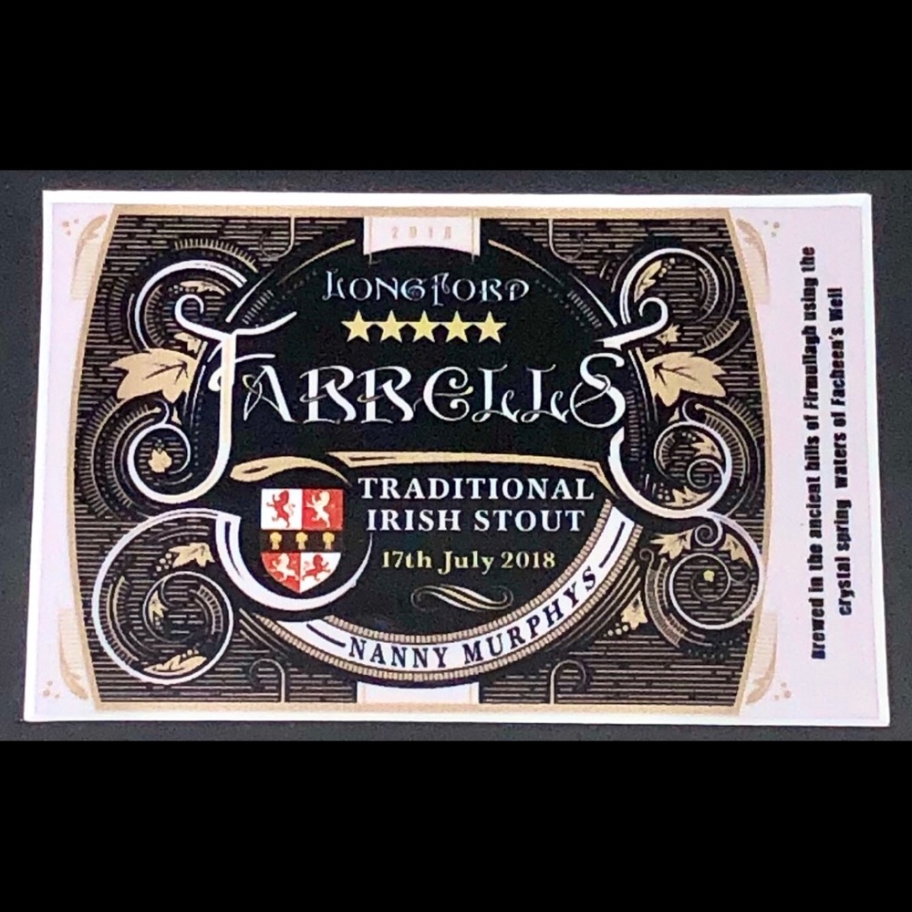FARRELLS IRISH STOUT Label-SLVR - Picture 3 of 7